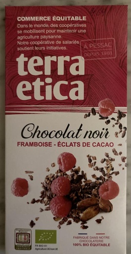 Chocolat Noir Framboise-Eclats cacao PPR