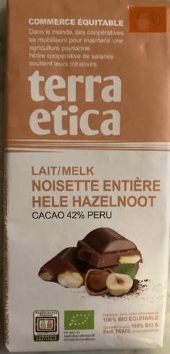 Chocolat lait-noisettes entières PPR